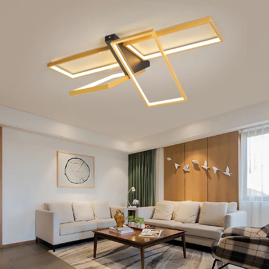 

Modern Led Ceiling Lights Lighting For Living Room Bedroom Dining Room Kitchen Led Ceiling Lamp Gold or Black Finished 90-260V