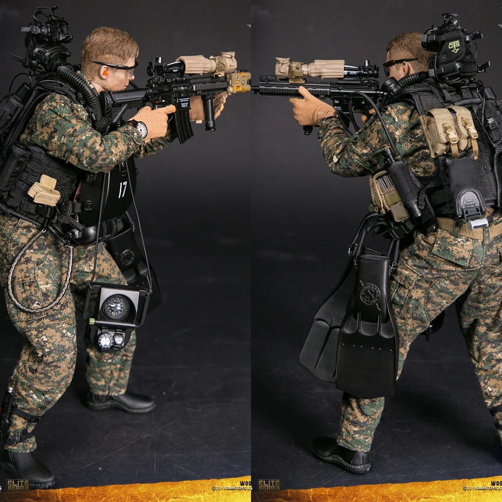 

Collectible NEW 78055 1/6 Scale Full Set USMC MARINE FORCE RECON COMBAT DIVER WOODLAND MARPAT Camouflage VER Model for Fans Gift