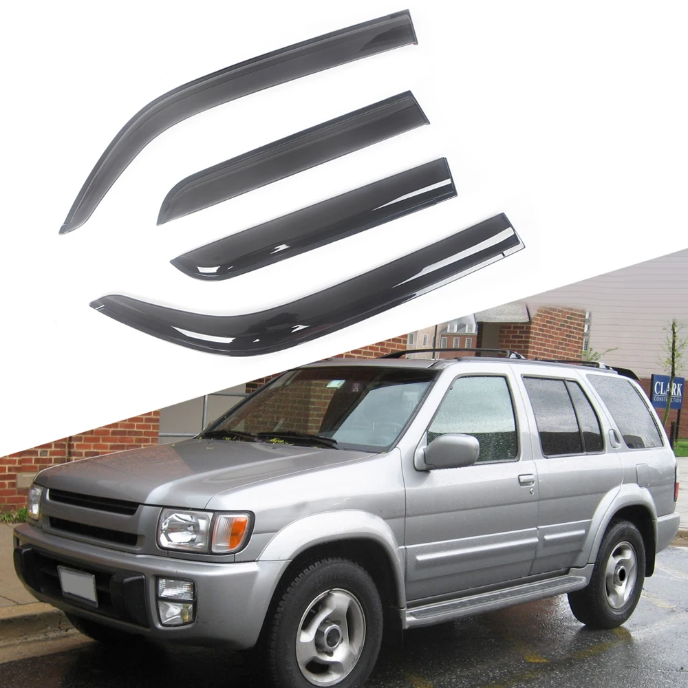 

Ветровые дефлекторы для боковых окон автомобиля Infiniti QX4 1996-2004, козырек от дождя для двери, вентиляционные оттенки, козырек от темного дыма