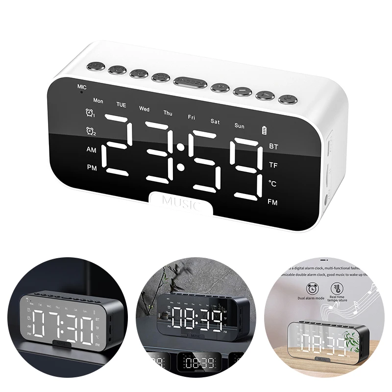 Bluetooth Speaker Fm Radio Phone Holder Temperature