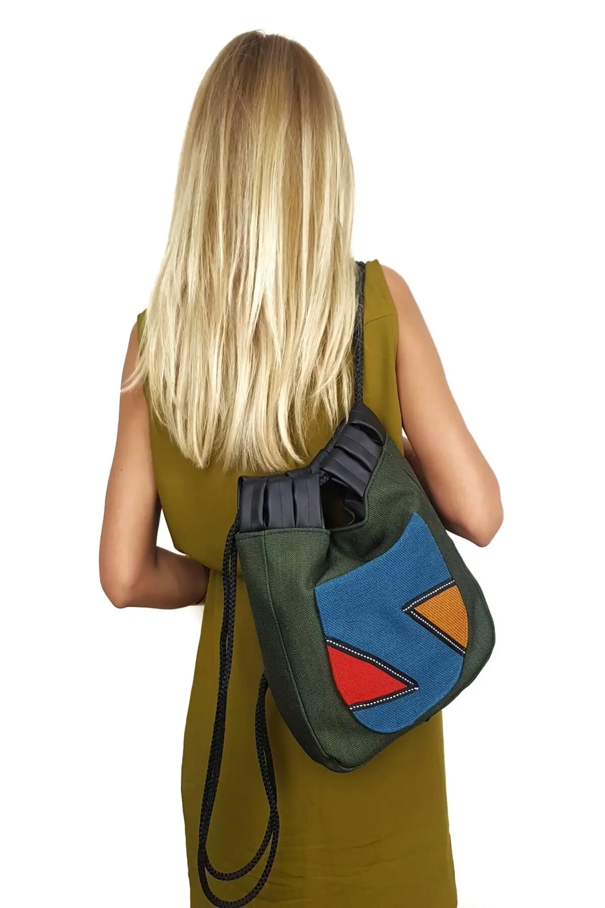 Women Green Shoulder Backpack Çift01-12