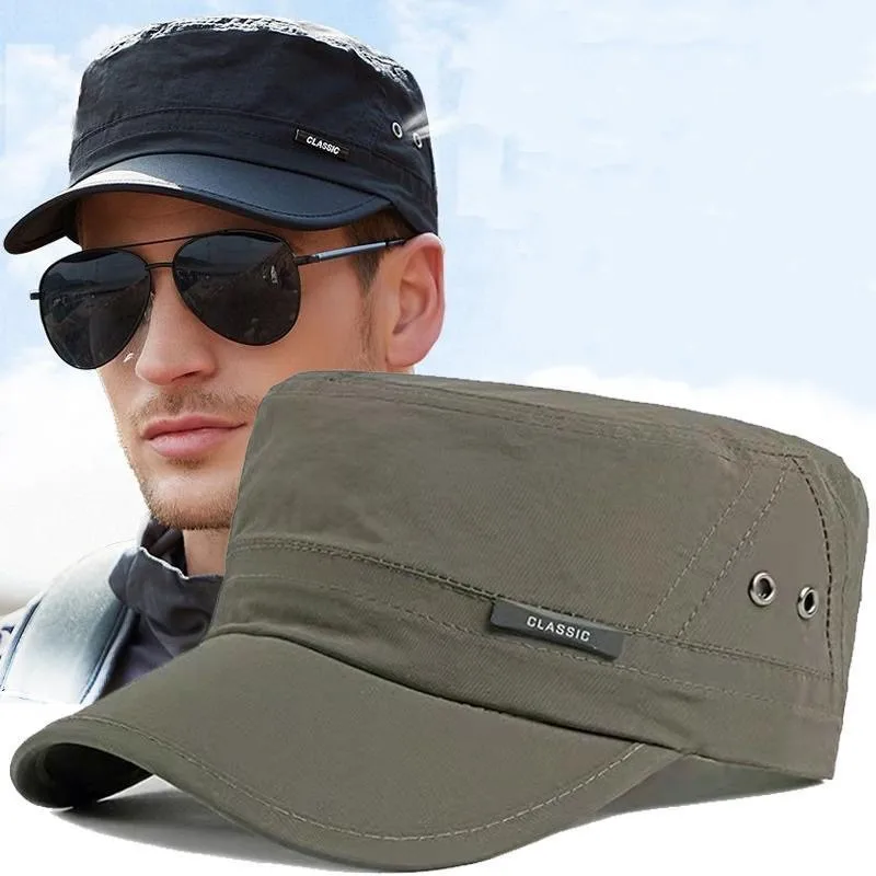 

Men'S Flat Top Army Baseball Cap Adjustable Military Tactical Snapback Cap Men Women Outdoor Sport Hiking Hunting Hat Breathable