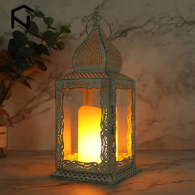 

Vintage Metal Candle Holder Lanterns 13''High Candle Lanterns Hanging Lantern for Indoor Outdoor Events Weddings Home Decor