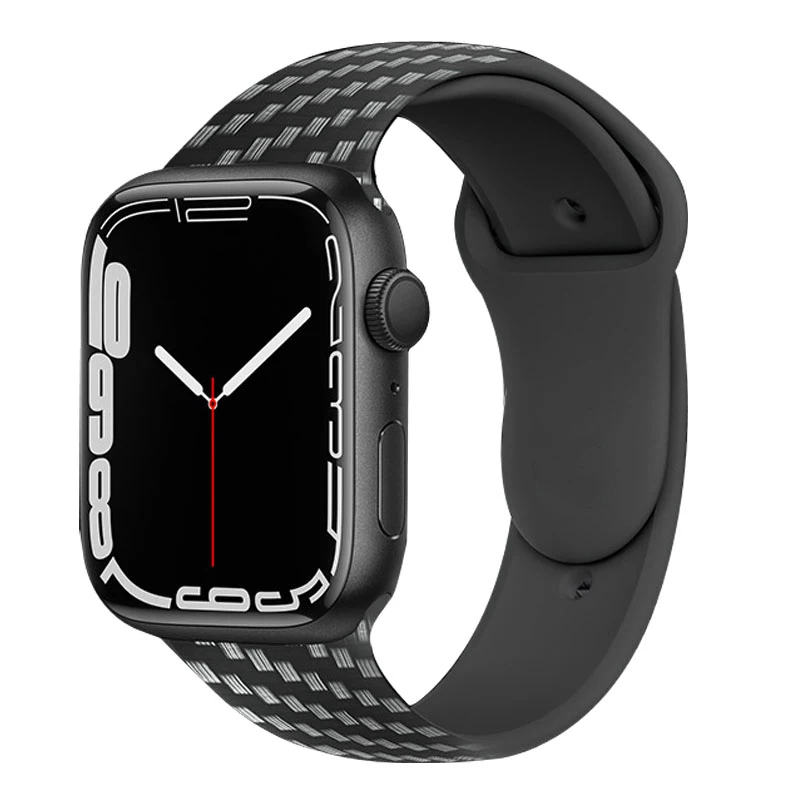 

Carbon Fiber Strap For Apple Watch Band 44mm 40mm 45mm 41mm 38mm 42mm silicone watchband bracelet iWatch serie 7 6 5 4 3 SE band