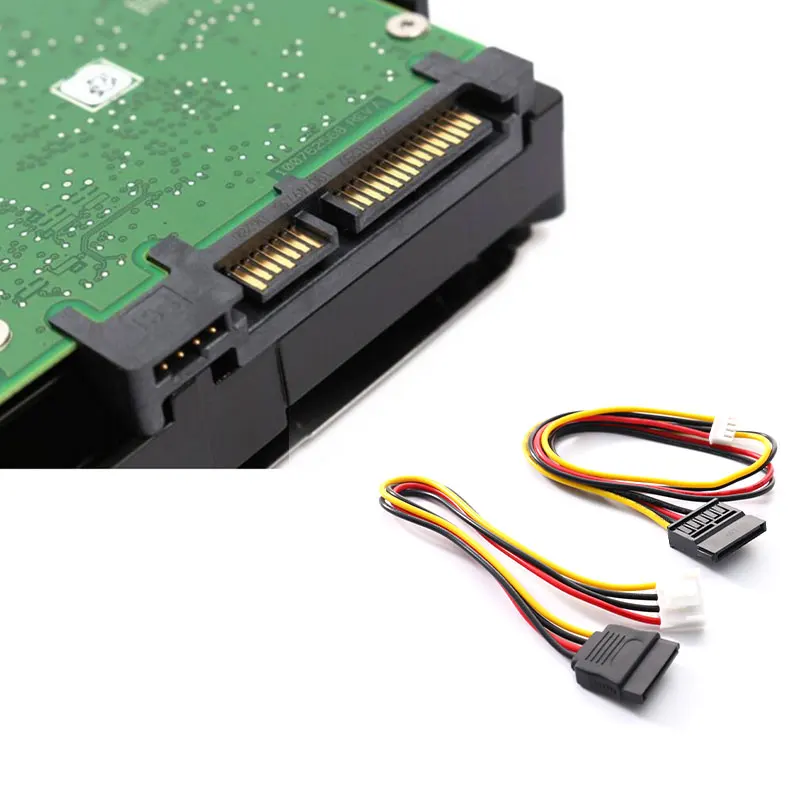 

SATA 15 Pin Female To 4 Pin Female FDD Floppy Adapter Hard Drive Power Cable