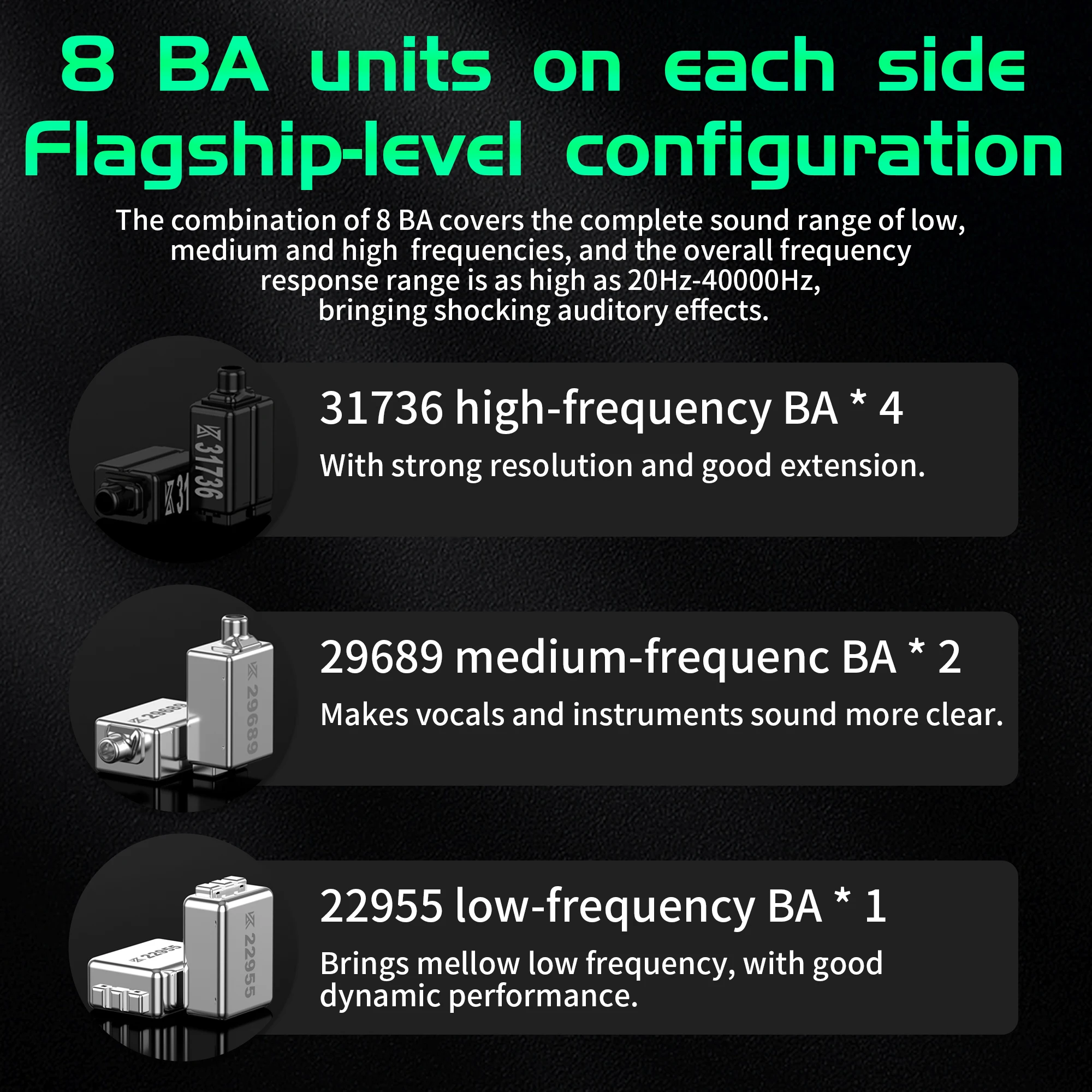 Наушники HIFI Bass с 2-контактным кабелем 0 75 мм