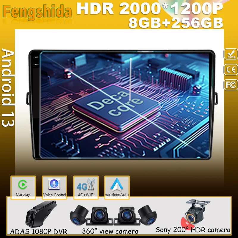 Автомобильное видео Android для Toyota Auris 1 E150 2006 - 2012 автомобильное радио No 2din плеер