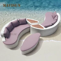 splicing sofa bed multifunctional rattan sofa outdoor furniture combination sun lounger for courtyard leisure reclining