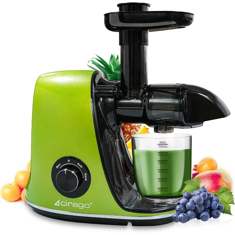 

Slow Masticating Juicer Extractor Two Speed Adjustment, Easy To Clean, Quiet Motor for Vegetables and Fruits, BPA-Free