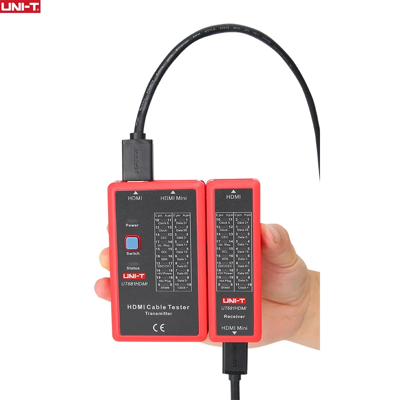 

UNI-T UT681HDMI Digital Network Cable Tester RJ45/RJ11/BNC/HDMI LAN Auto Ethernet Telephone Repair Tool LED Line Checker