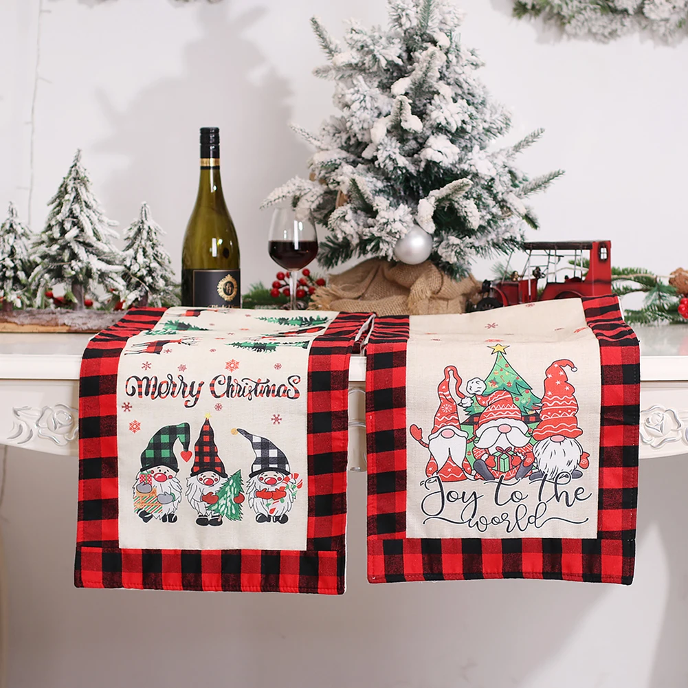 

Рождественская зимняя скатерть, прочная льняная скатерть, украшение для стола, можно стирать, подходит для рождественской елки, лося, украш...