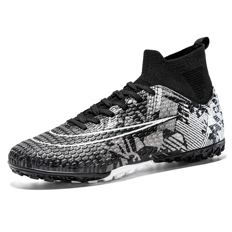 Soccer Shoes for Men Quality FG/TF Football Boots High Ankle Grass Cleats Training Match Sneakers Kids Non-slip Professional 46