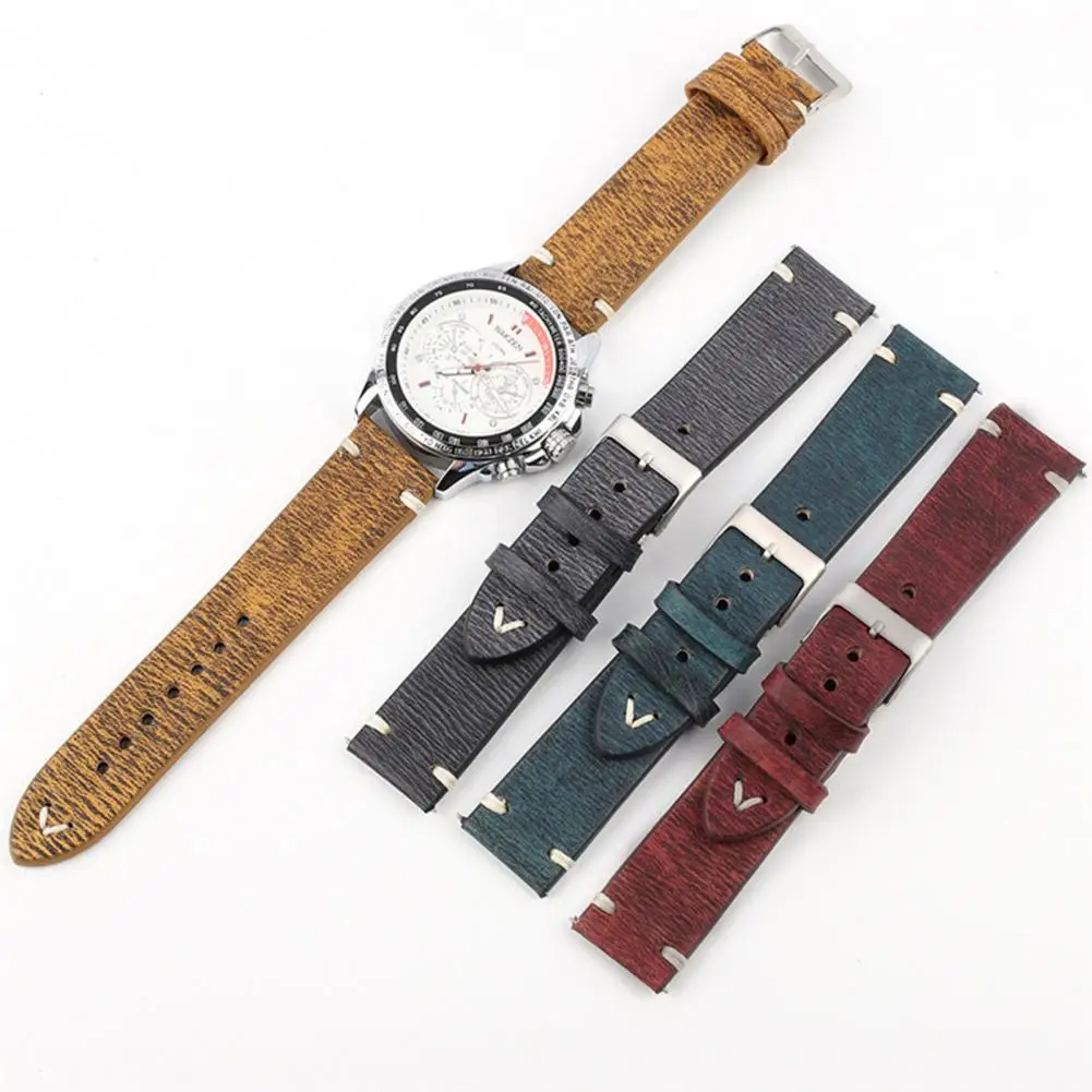 

Watch Strap Detachable Waterproof Soft Vintage Leather Sports Wristwatch Strap Replacement for Men