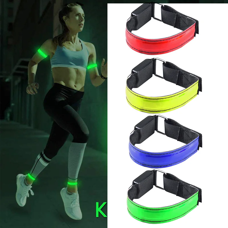

USB Charging LED Luminous Night Running Armband Bracelet Outdoor Sports Reflective Safety Belt Bicycle Cycling Luminous Arm Band