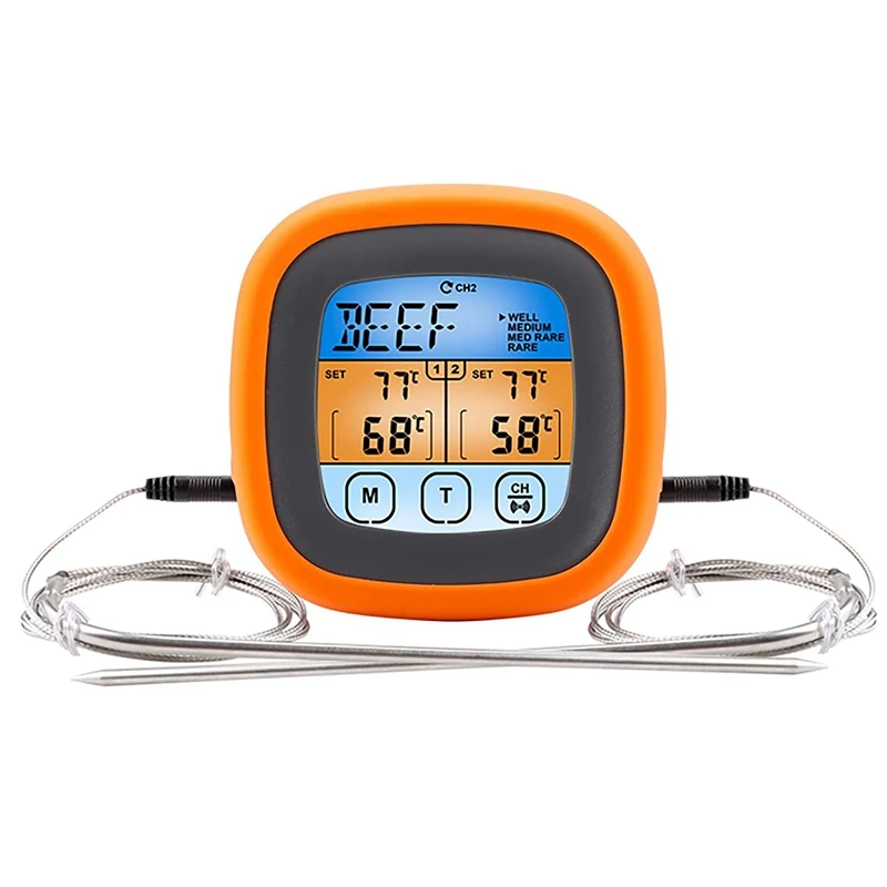 

Digital Instant Read Food Meat Thermometer For Cooking Grilling With Sensitive Color Touchscreen LCD Display