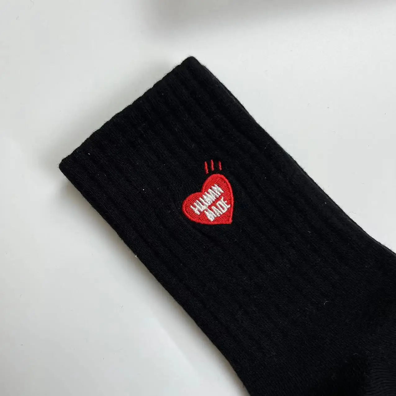 HUMAN MADE Socks Men Women High Quality Red Heart Embroidery Logo Socks Fashion Street Cotton Sports Sock  Unisex 3 Pairs/box