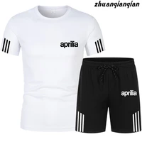 aprilia motorcycle 2022 summer new quick dry mens suit running sports suit basketball tights clothes fitness jogging sportswear