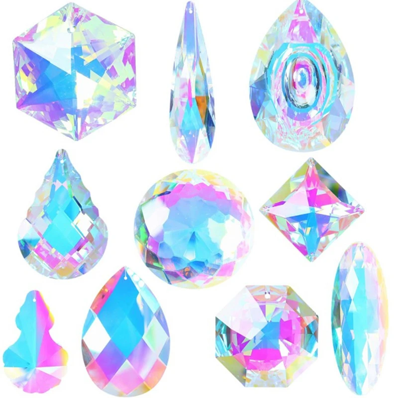 

AB-Colors Crystal Prisms Suncatcher Rainbow Maker Hanging Drops Pendant For Window Chandelier Parts DIY Home Decor