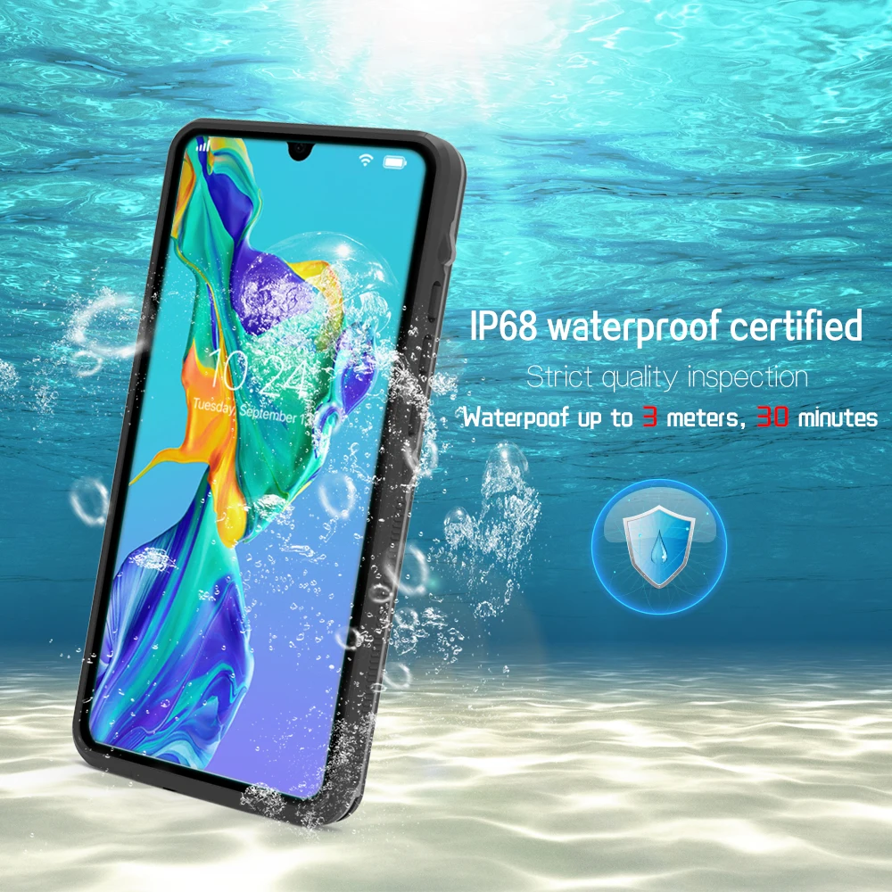Фото Для Huawei P30 Pro бронированный чехол 360 полная защита IP68 Водонепроницаемый чехол для Huawei P20 Lite Nova3E противоударный защитный чехол №2