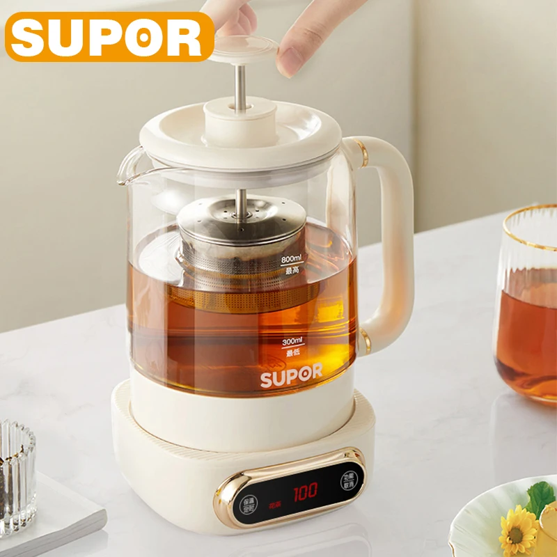 SUPOR Teapot 0.8L Electric Kettle Multifunctional Intelligent Health Pot High Borosilized Glass Exquisite Household Appliances