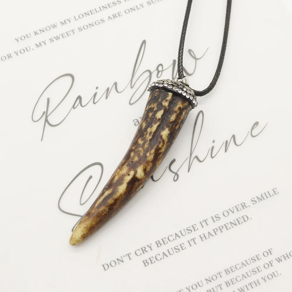 Винтажное ожерелье с подвеской в виде рога быка для мужчин модные ювелирные