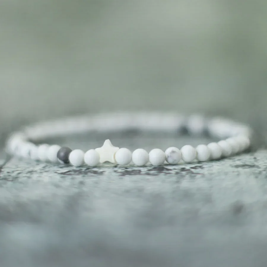 Минималистичный Маленький Браслет Из Натурального Камня 4 Мм Для Женщин Подвеска