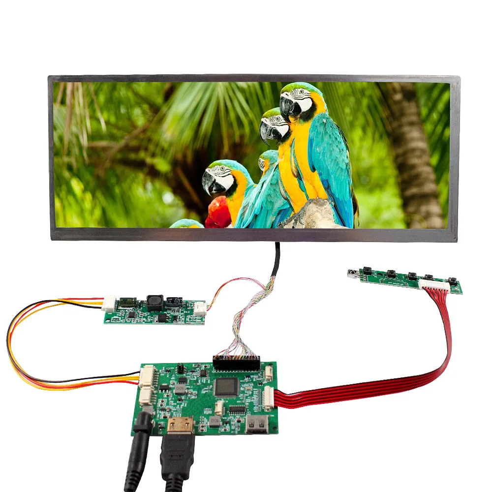 

12,3 "1920x72 0 IPS стрейч-бар дисплей HD MI USB плата поворот на 180 ° изображение автовоспроизведение