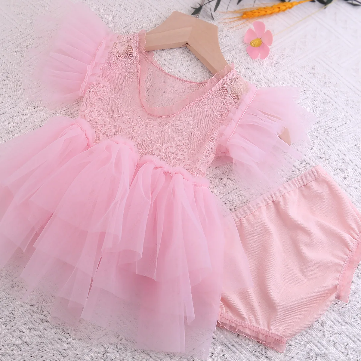 2 шт./комплект кружевное платье и шорты для фотосъемки новорожденных