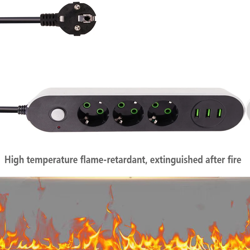 Евророзетка с USB-разъемом для дома розетка 3 Usb-разъемами ЕС умная светодиодная