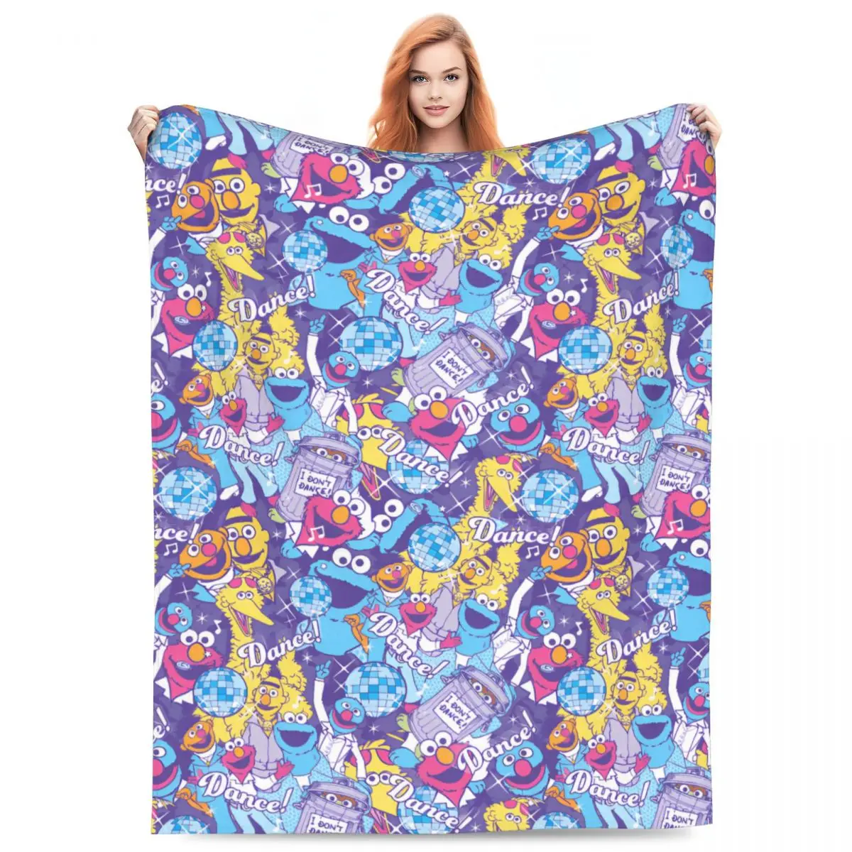 Одеяло из кораллового флиса с принтом в виде монстров