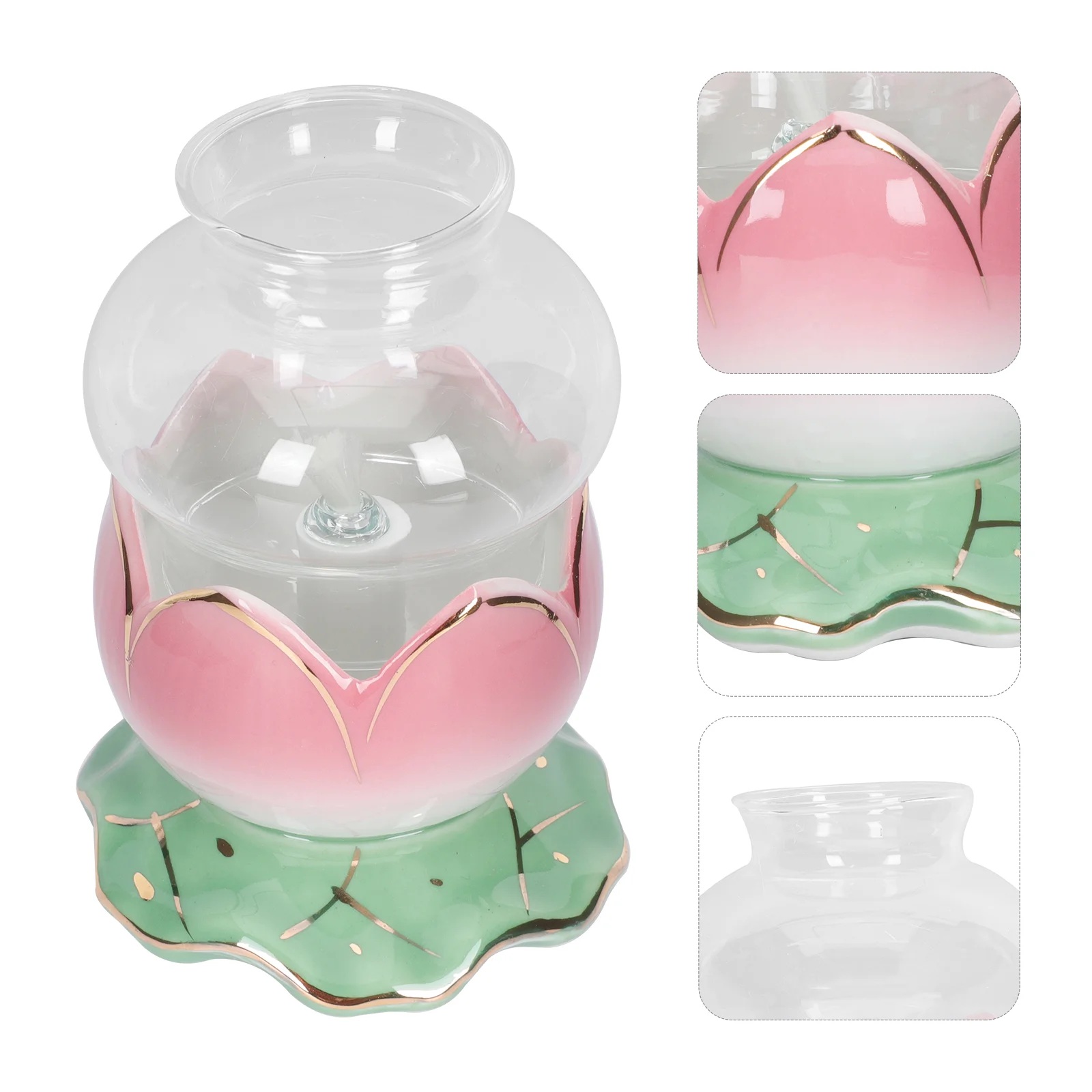 

Lamp Holderoil Lotus Flower Tealight Standlantern Buddhistlight Tibetan Votive Shape Replacement Base Globe Front Holders Otive