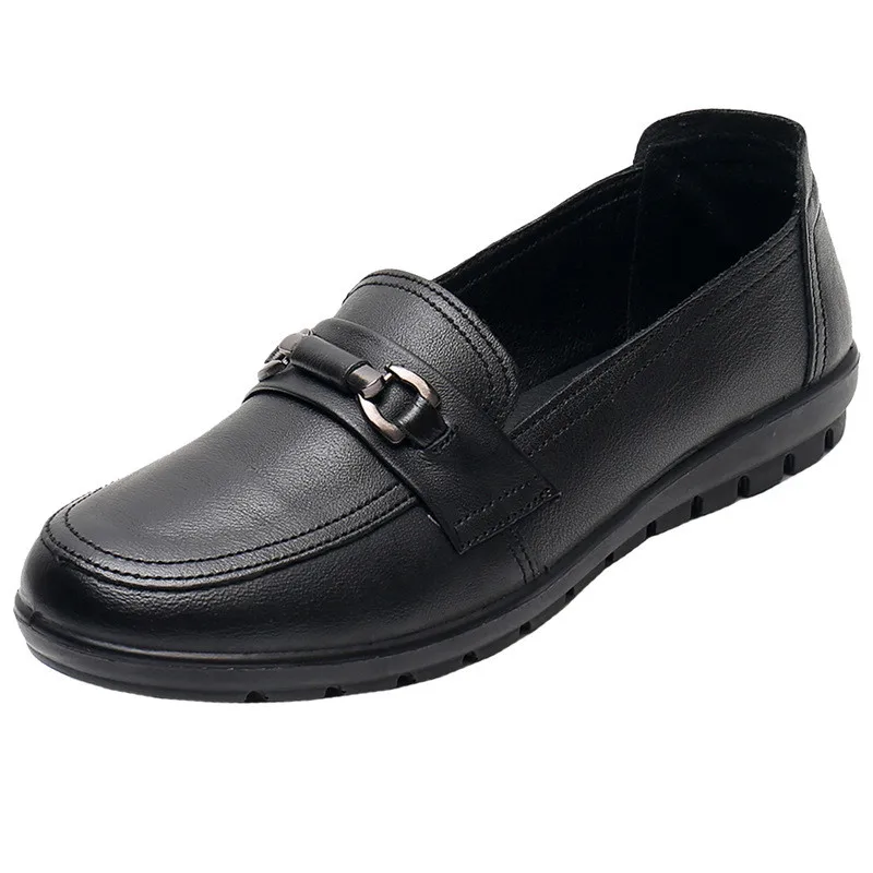40-41-43 large size middle-aged and elderly women's shoes leather soft-soled mother shoes 42 old lady flat-bottomed elderly leat