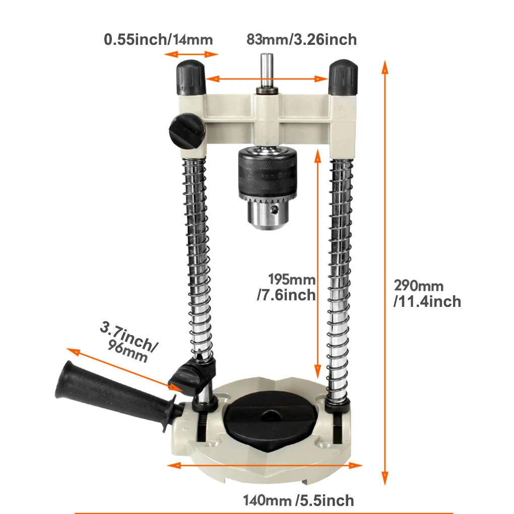 

Drill Guide Angle Adjustable Aluminum Alloy Drill Locator with Chuck Woodworking Guiding Tool