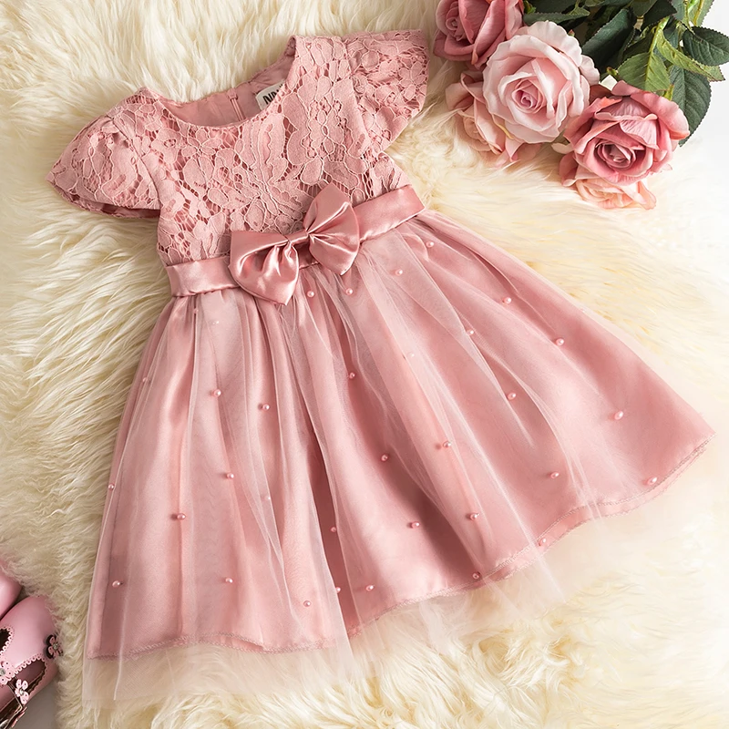 

Summer Lace Dresses for Girls Pink Tutu Party Dress Kids Children Clothing Casual Wear Clothes Toddler Girl 1 2 3 4 5 Years