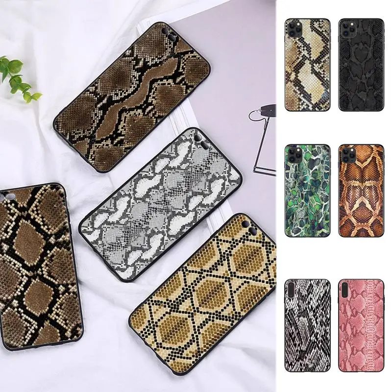 

Snake Skin Phone Case for iPhone 11 12 13 Mini Pro Max 8 7 6 6S Plus X 5 SE 2020 XR XS Funda Case