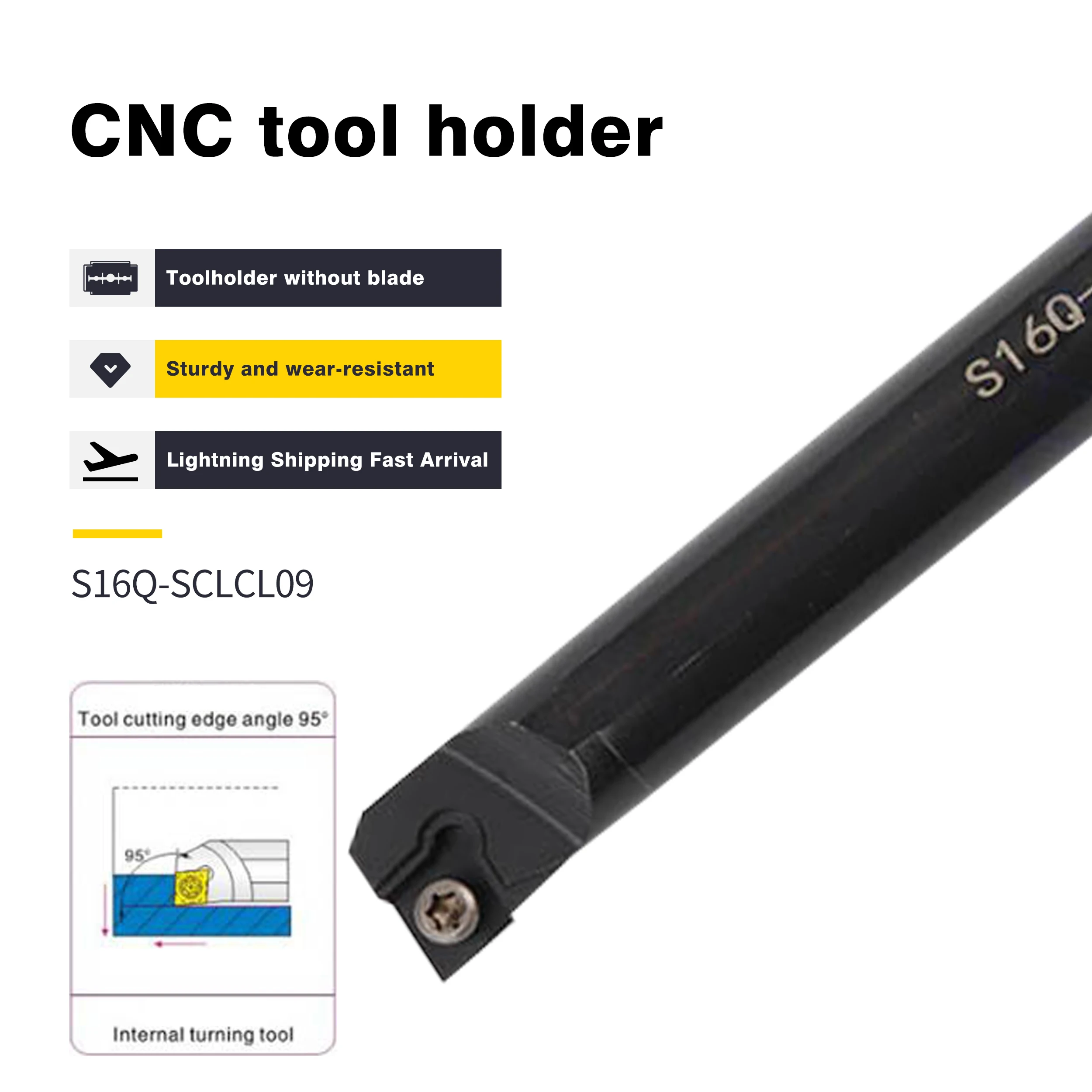 

S06K-SCLCL06 S12M-SCLCL06 S16Q-SCLCR09 Internal Turning Tool S20R-SCLCL12 S25S-SCLCR09 Inner hole CNC lathe Turning Tool Holder