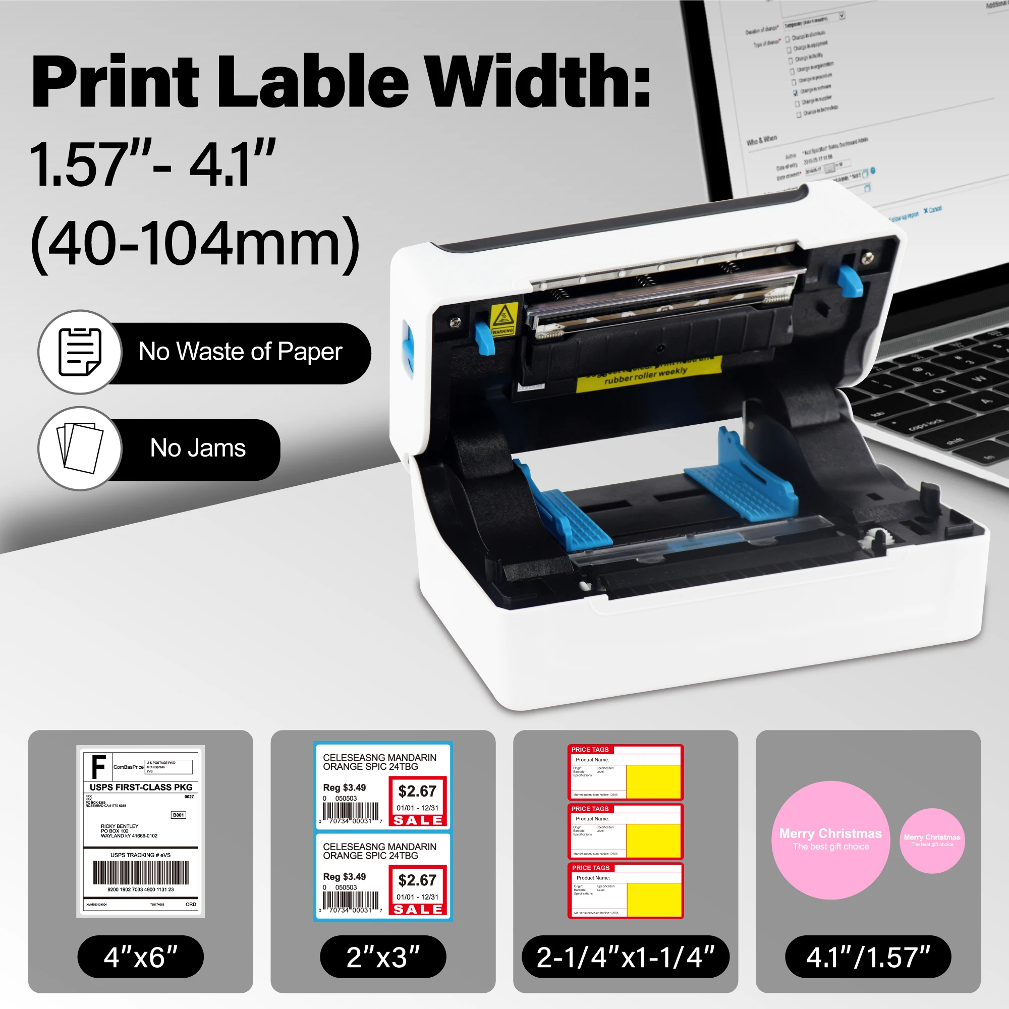 Термопринтер этикеток Milestone 4x6 высокоскоростной Bluetooth/USB-принтер 150 мм/с 100x150 мм