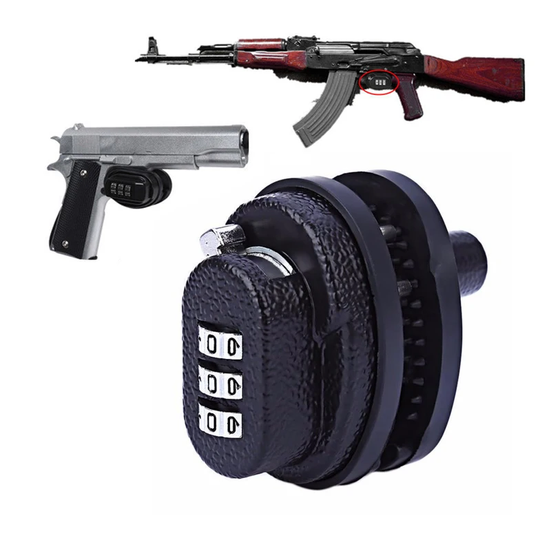 

Univerals Gun Trigger Lock Zinc Alloy Trigger Password Lock Rifle Key Protecting Safety Lock Gun Accessories