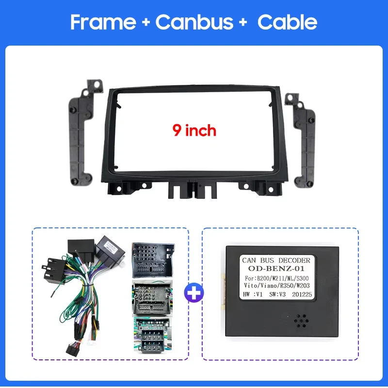 9-дюймовый автомобильный радиоприемник DVD-рамка для BENZ Sprinter/VOLKSWAGEN CRAFTER 2006-2016