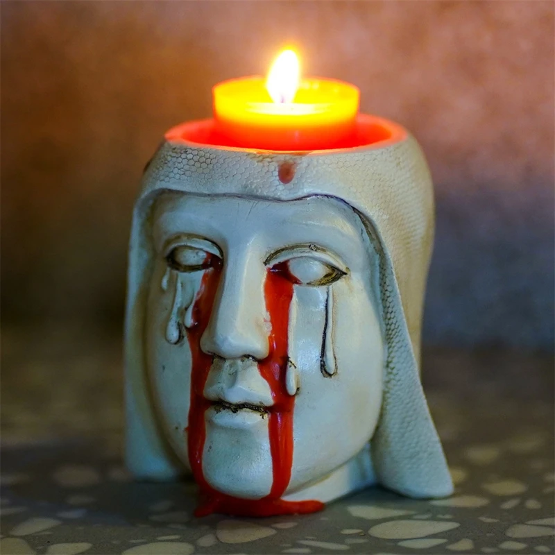 For Creative Christian Figurine Candlestick For Church Home Decoration Present Kxre