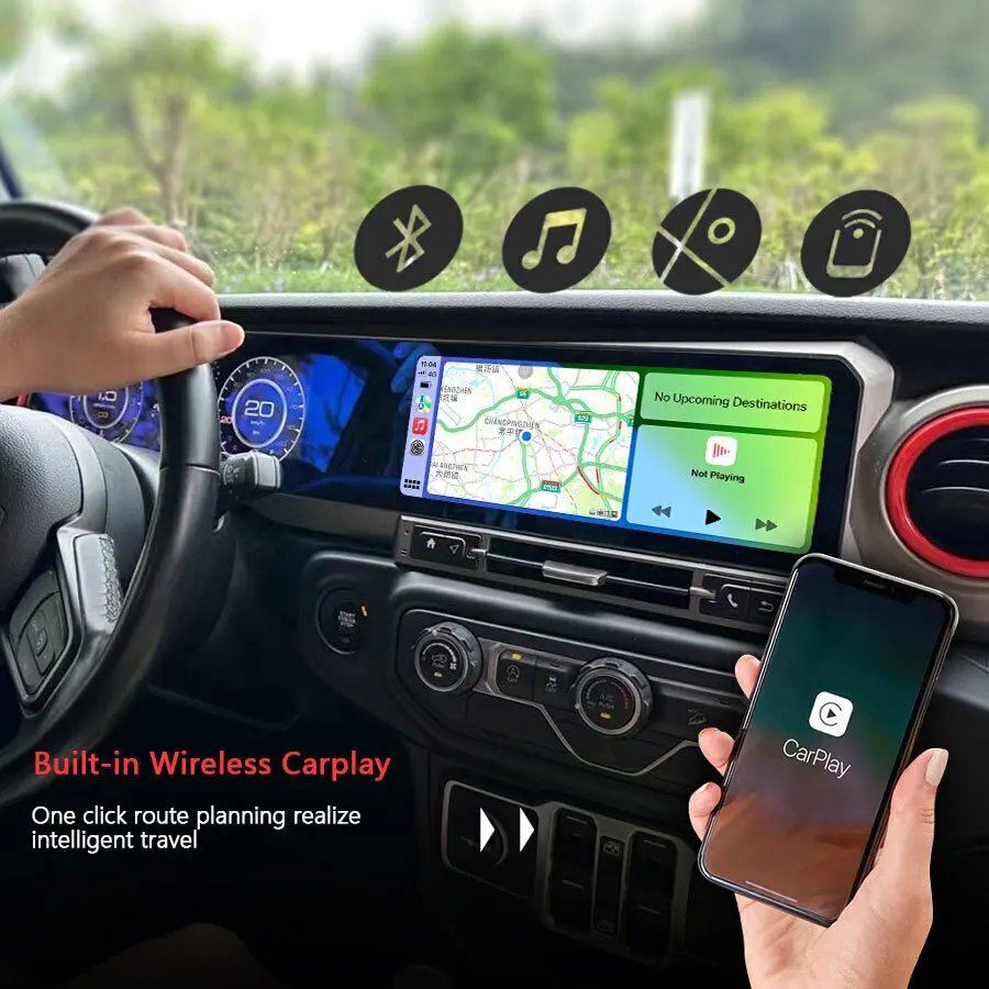 Автомобильный мультимедийный плеер экран 12 3 дюйма + Android для Jeep Wrangler 2018-2022 Carplay
