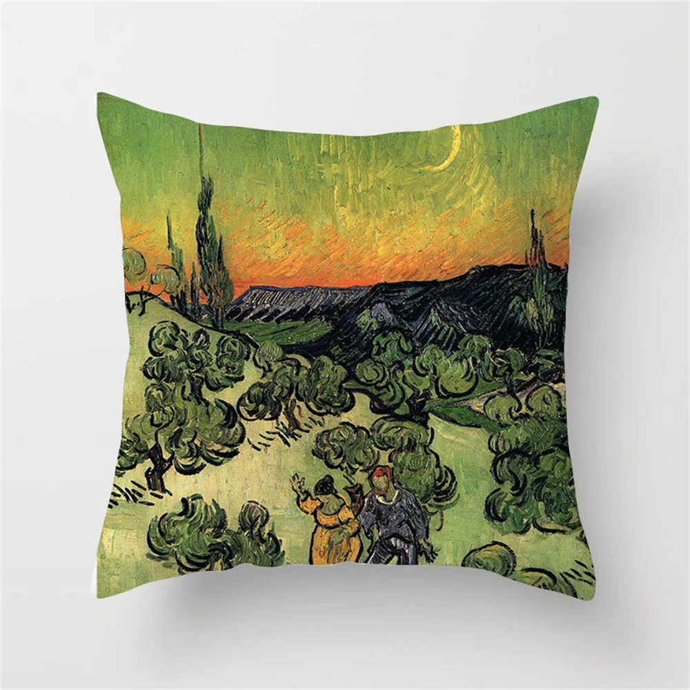 Картина маслом искусство дома наволочка природа живописный диван диванная