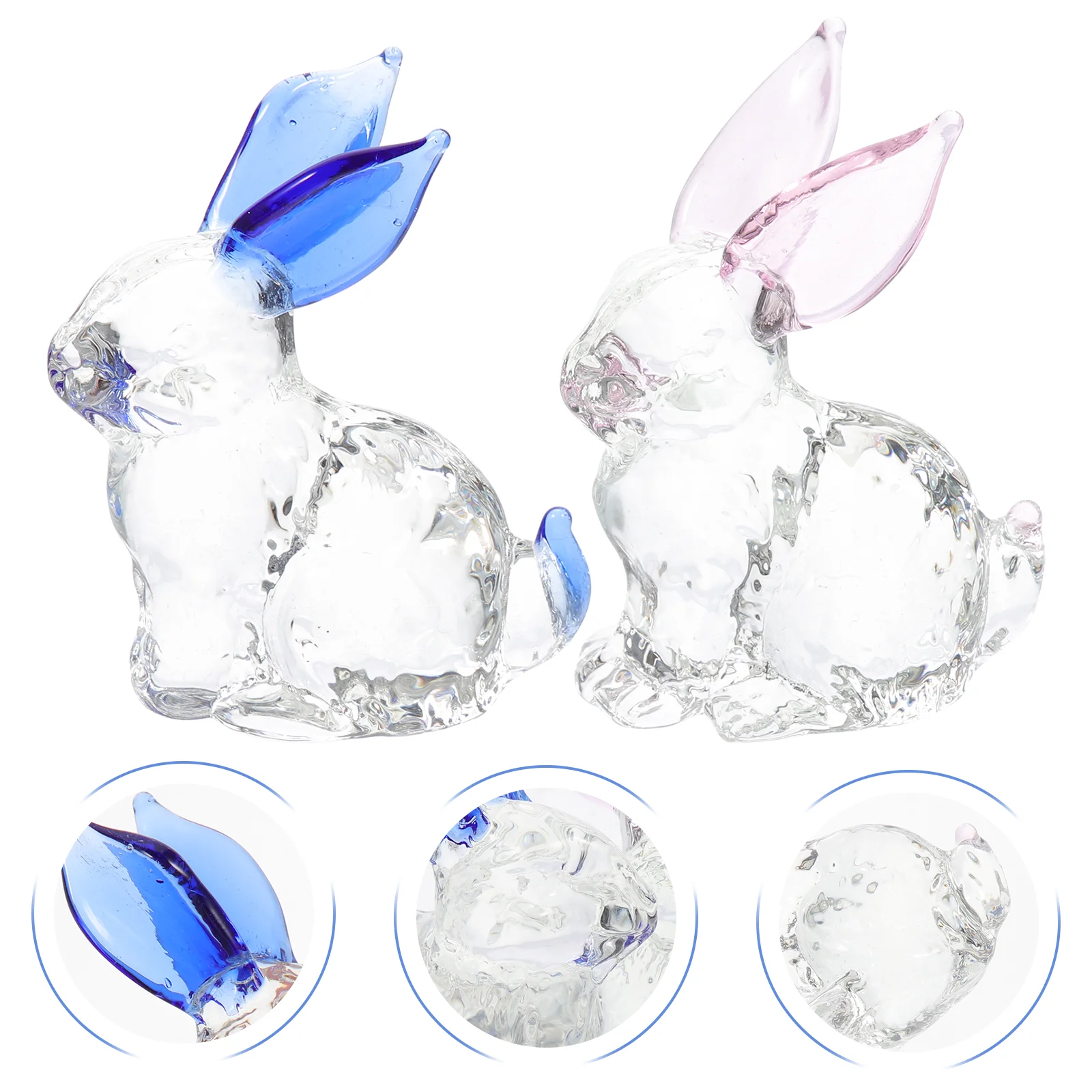 

Rabbit Bunny Animal Crystal Figurine Decor Easter Ornament Statue Zodiac Sculpture Figurines Chinese Paperweight Year Feng Tiny