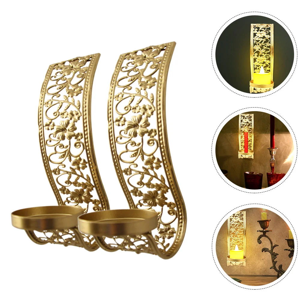 

Holder Wall Sconce Tealight Candlestick Hanging Stand Gold Sconces Sticks Holders Iron Metal Decorative Pillar Tray Mubarak Arab