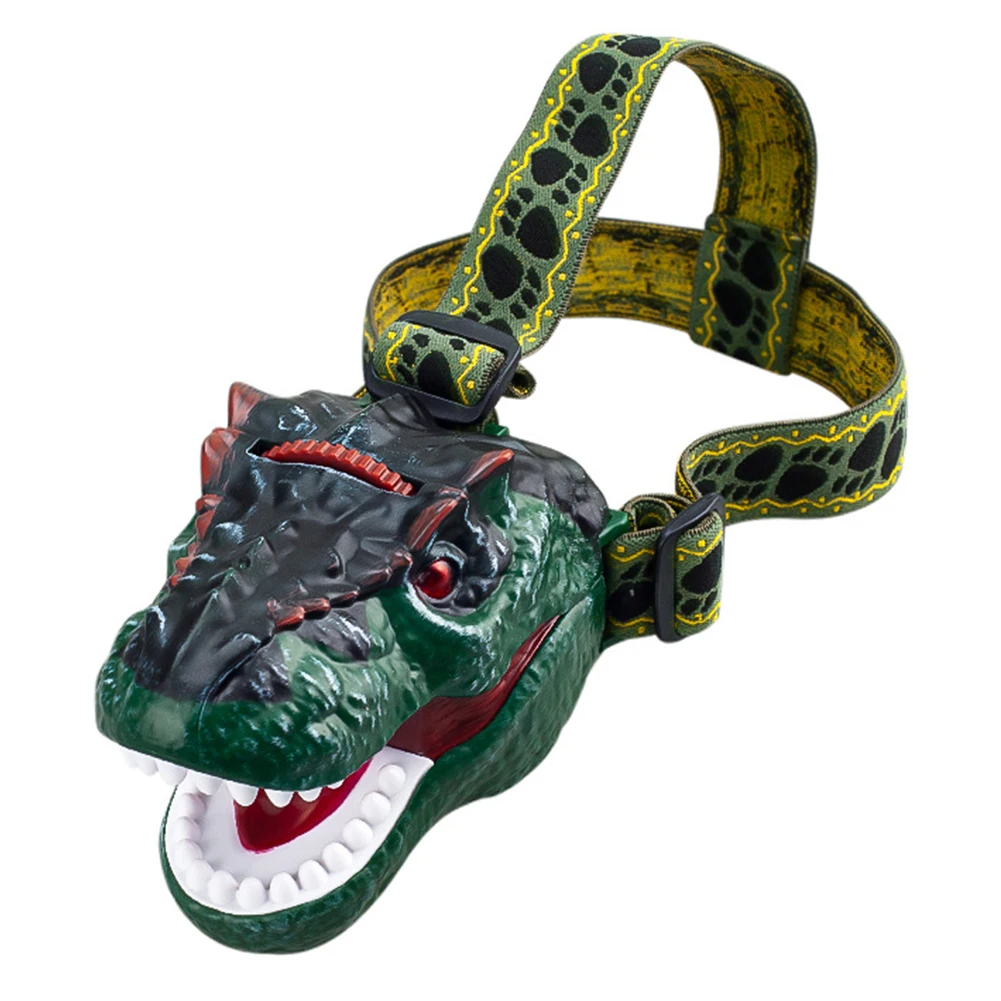 Светодиодный уличный проектор с динозавром фара со звуком детский налобный