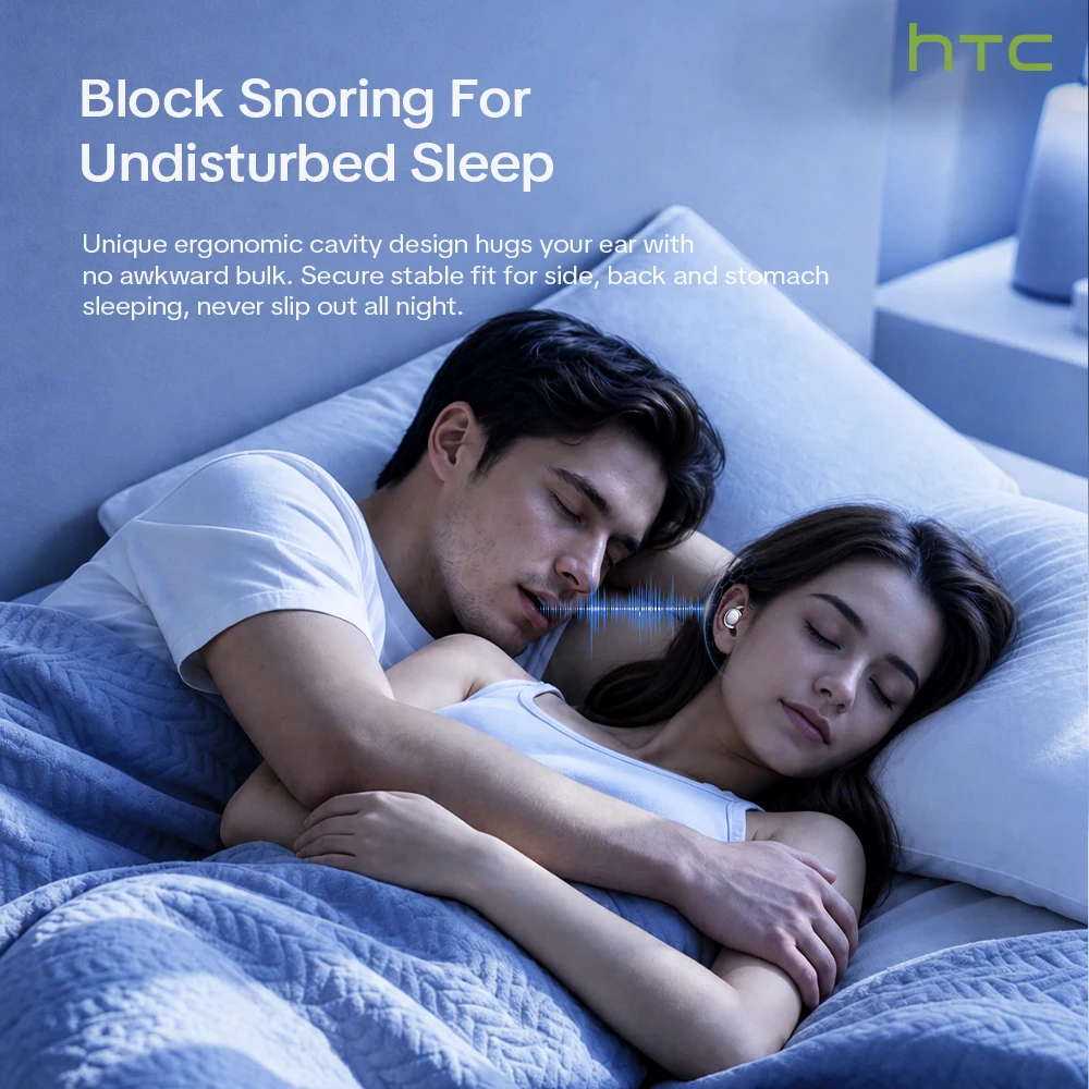 Фото Беспроводные Bluetooth-наушники HTC NE96 TWS с низкой задержкой, спортивные внутриканальные наушники 3G, ультралегкие, мягкие, удобные для сна №4