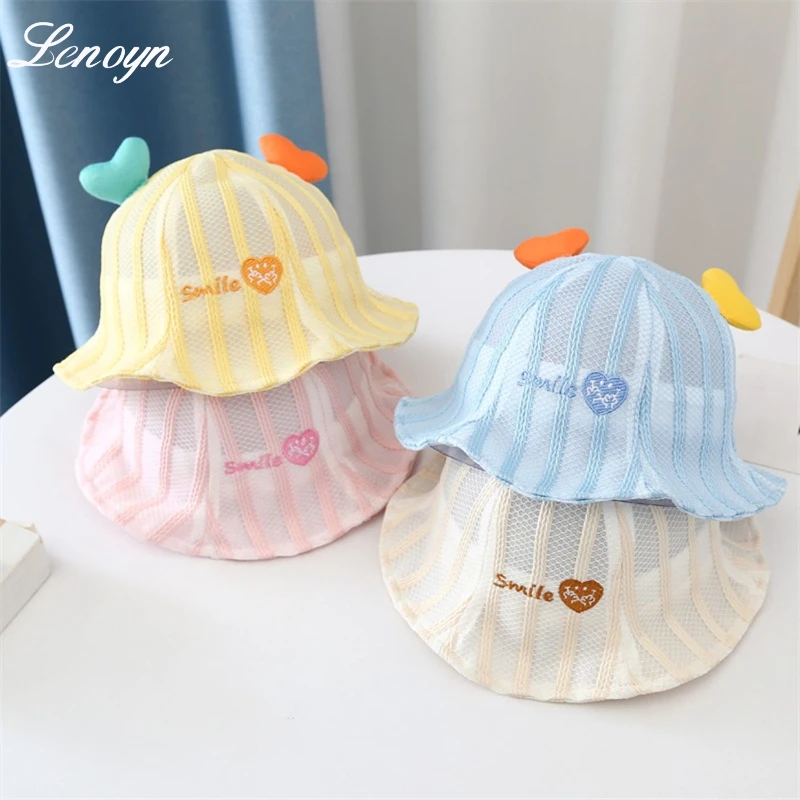 

Lenoyn Spring/Summer Baby Cute Hat Summer Newborn Thin Breathable Mesh Sunshade Fisherman Hat Children's Casual Sandal Hat