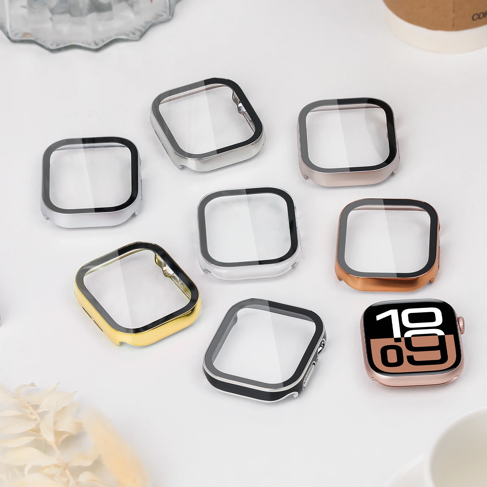Стекло + чехол для Apple Watch 10 46 мм 42 защитный водонепроницаемая защитная крышка