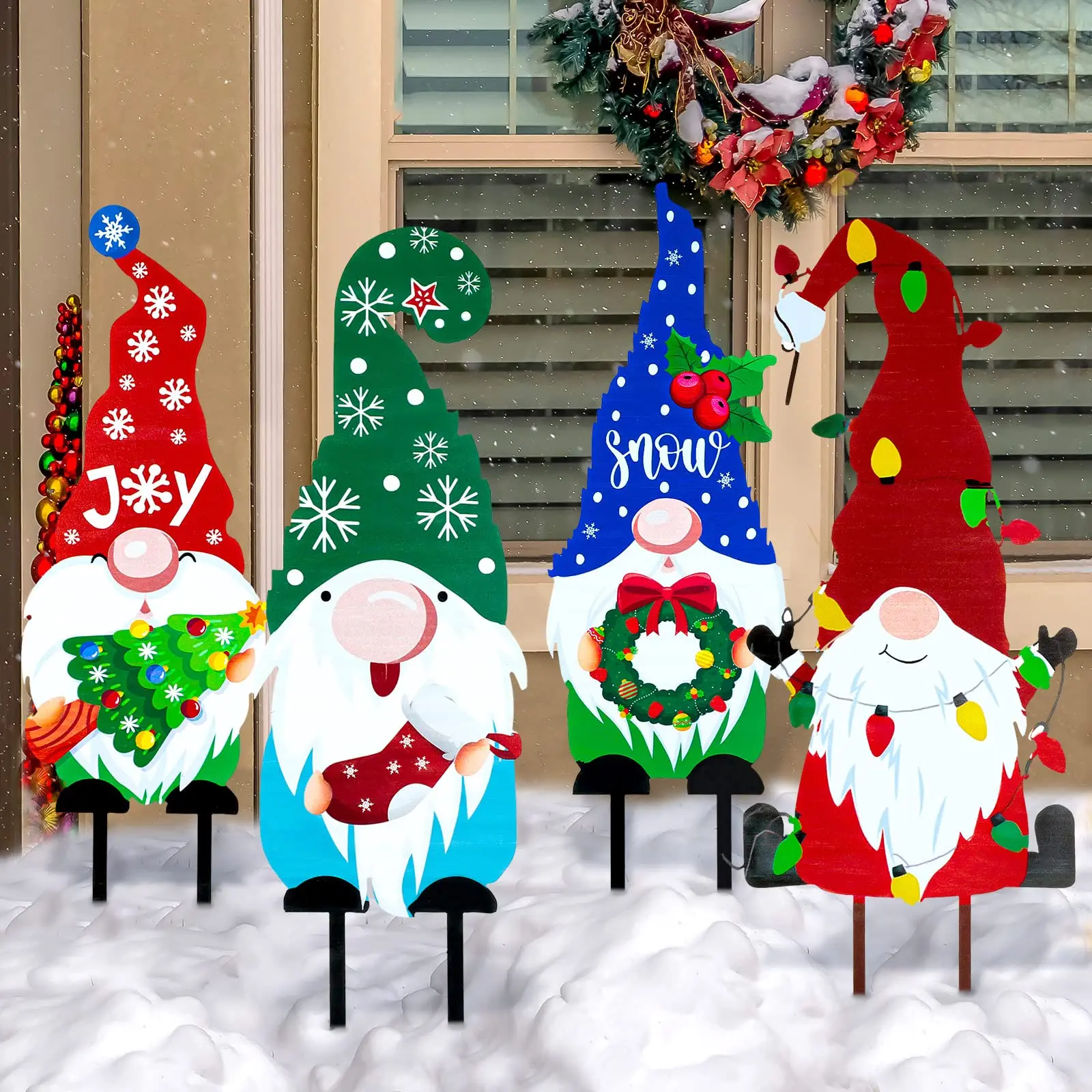 

Christmas Yard Sign Decoration Outdoor Garden Pathway Yard Lawn Santa Claus Decorative Stakes Xmas Party DIY Ornament