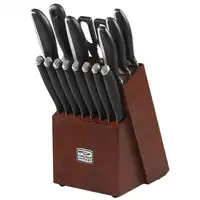 Kitchen Knife Cutlery 16-Piece Set Espresso-stained Wood Knife Block Dual Material Handle High-carbon Stainless Steel Blades